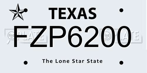 FZP6200 Texas License Plate