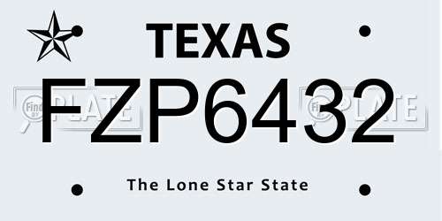 FZP6432 Texas License Plate