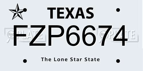 FZP6674 Texas License Plate