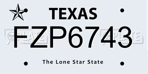 FZP6743 Texas License Plate