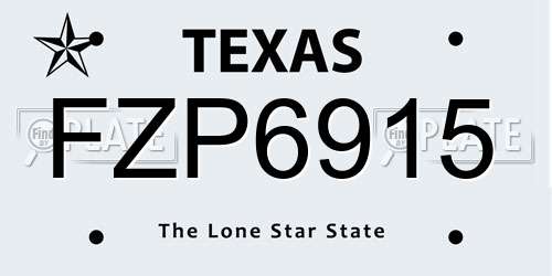 FZP6915 Texas License Plate