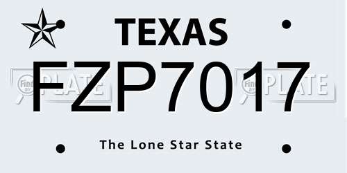 FZP7017 Texas License Plate