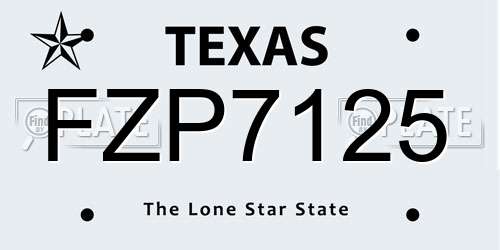 FZP7125 Texas License Plate