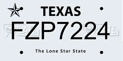 FZP7224 Texas License Plate