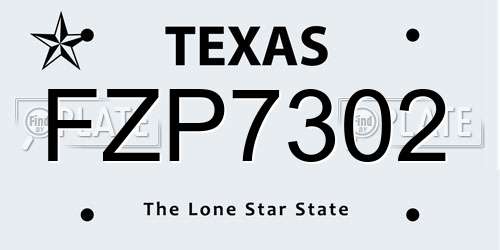 FZP7302 Texas License Plate