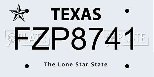 FZP8741 Texas License Plate