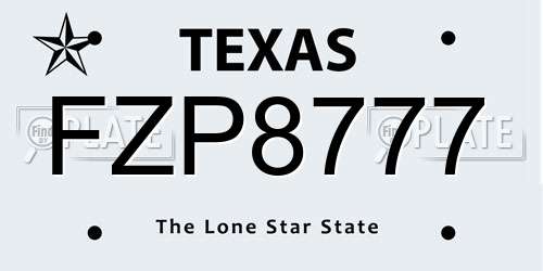 FZP8777 Texas License Plate