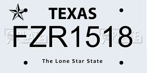 FZR1518 Texas License Plate