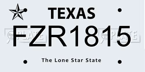 FZR1815 Texas License Plate