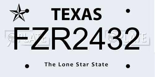 FZR2432 Texas License Plate