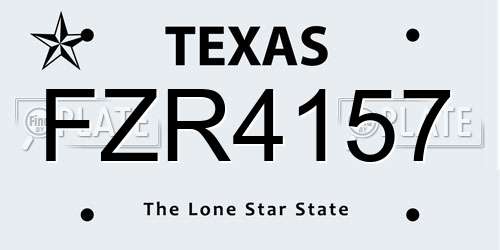 FZR4157 Texas License Plate