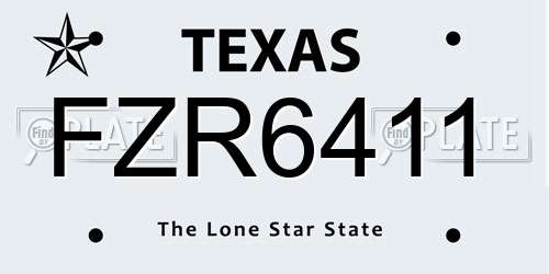 FZR6411 Texas License Plate