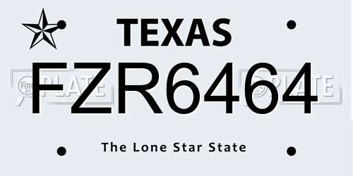 FZR6464 Texas License Plate