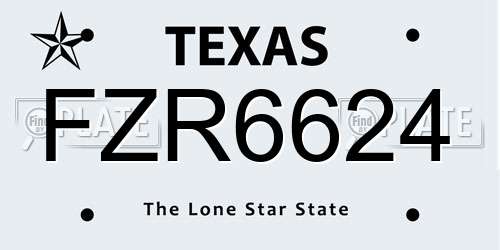 FZR6624 Texas License Plate