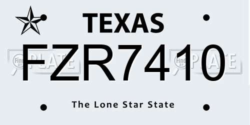 FZR7410 Texas License Plate