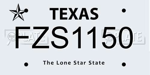 FZS1150 Texas License Plate