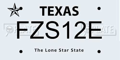 FZS12E Texas License Plate