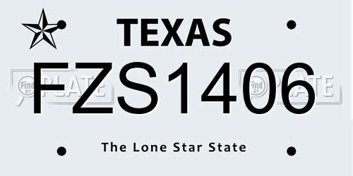 FZS1406 Texas License Plate