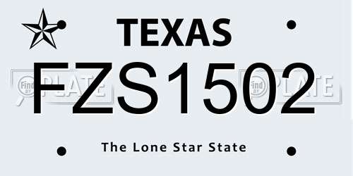 FZS1502 Texas License Plate