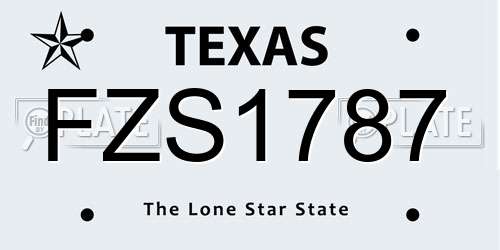 FZS1787 Texas License Plate
