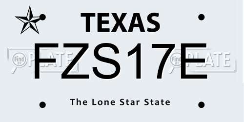 FZS17E Texas License Plate