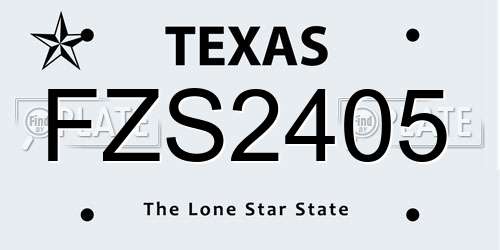 FZS2405 Texas License Plate