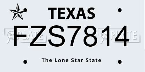 FZS7814 Texas License Plate