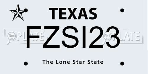 FZSI23 Texas License Plate