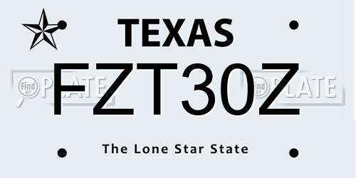 FZT30Z Texas License Plate