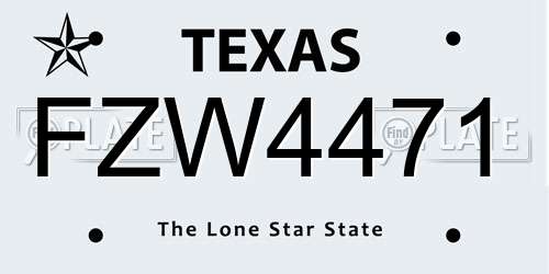 FZW4471 Texas License Plate