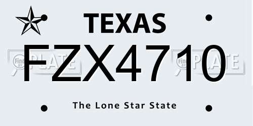 FZX4710 Texas License Plate