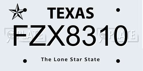 FZX8310 Texas License Plate