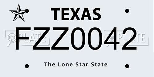 FZZ0042 Texas License Plate