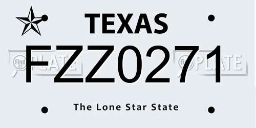 FZZ0271 Texas License Plate