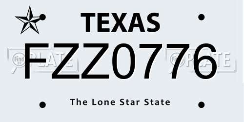 FZZ0776 Texas License Plate