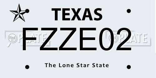 FZZE02 Texas License Plate