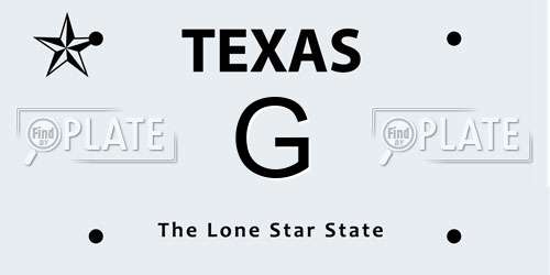 G Texas License Plate