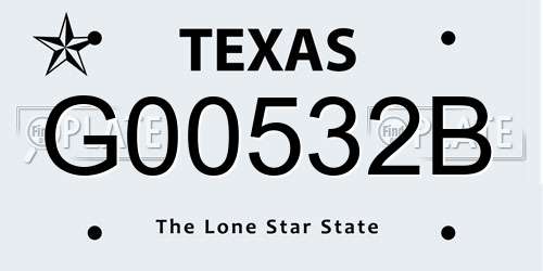 G00532B Texas License Plate
