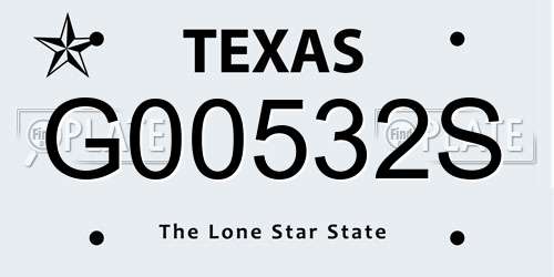 G00532S Texas License Plate
