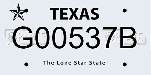 G00537B Texas License Plate