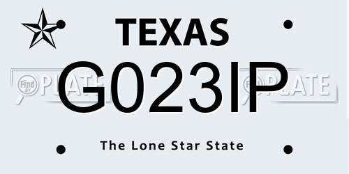 G023IP Texas License Plate