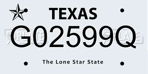 G02599Q Texas License Plate