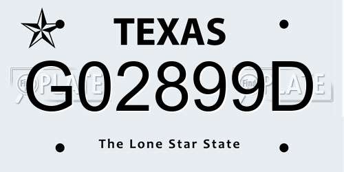 G02899D Texas License Plate