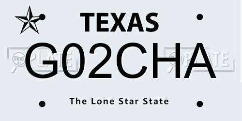 G02CHA Texas License Plate
