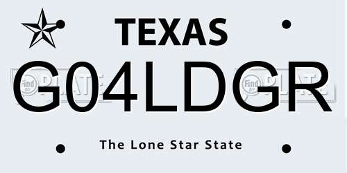 G04LDGR Texas License Plate