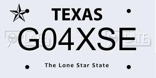G04XSE Texas License Plate