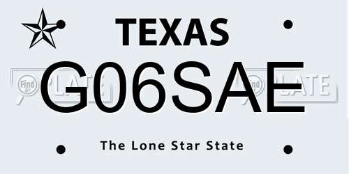 G06SAE Texas License Plate