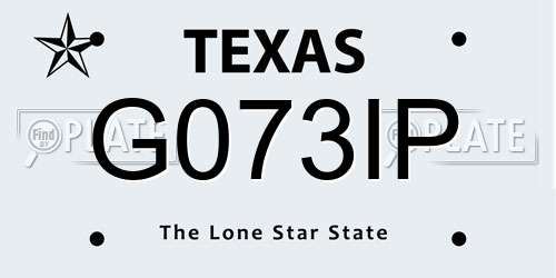G073IP Texas License Plate