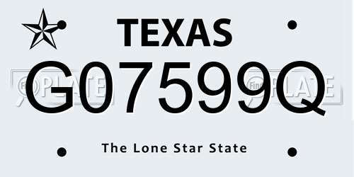 G07599Q Texas License Plate