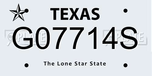 G07714S Texas License Plate